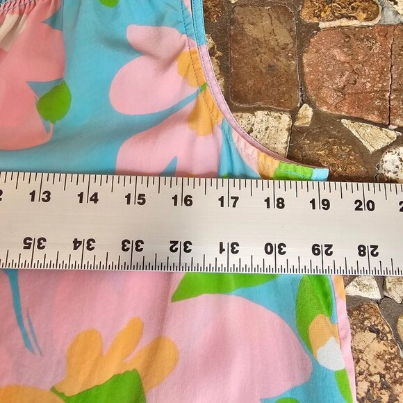 100% Silk Lilly Pulitzer Houston Top, Sorely Blue Mojo, Size Medium, Flaw - Picture 11 of 12